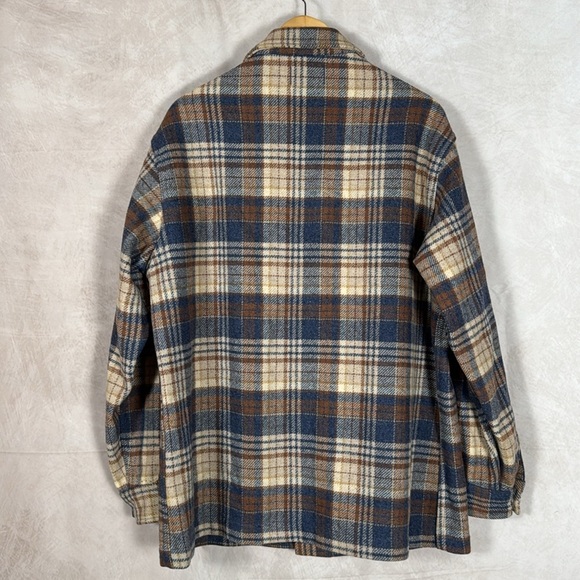 Pendleton Vintage 60's Mens XL Wool Check Plaid Flannel Thick Utility Jacket USA - Picture 6 of 12